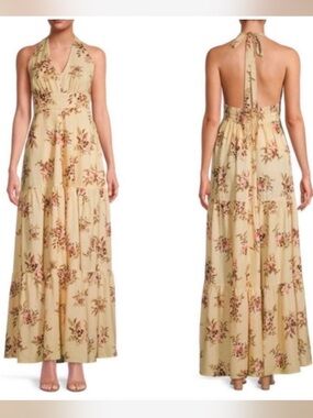 Elie Tahiti Floral Halter Maxi Dress